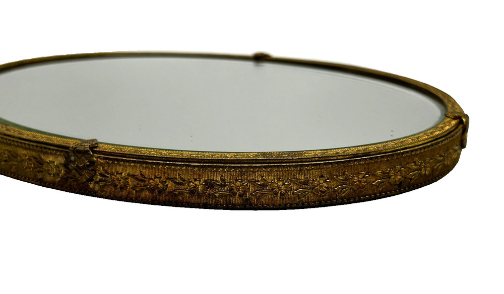 Antique Brass Handheld Vanity Mirror