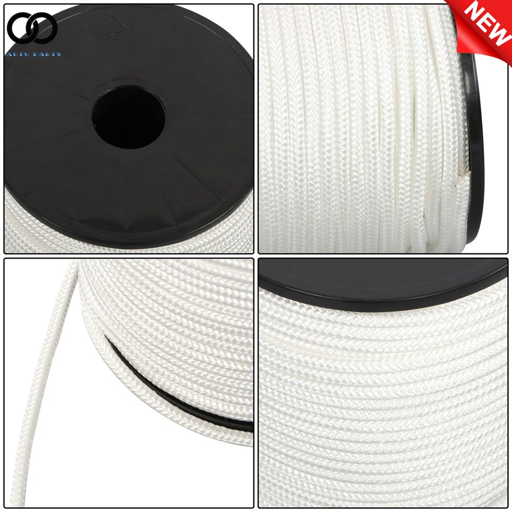 1/4 Inch Polyester Cord - 250 Foot Spool Industrial Solid Nylon Braid Rope White
