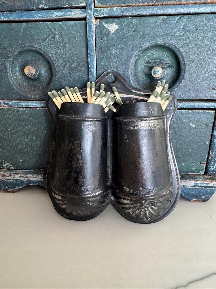 Antique Wall Hanging Match Holder