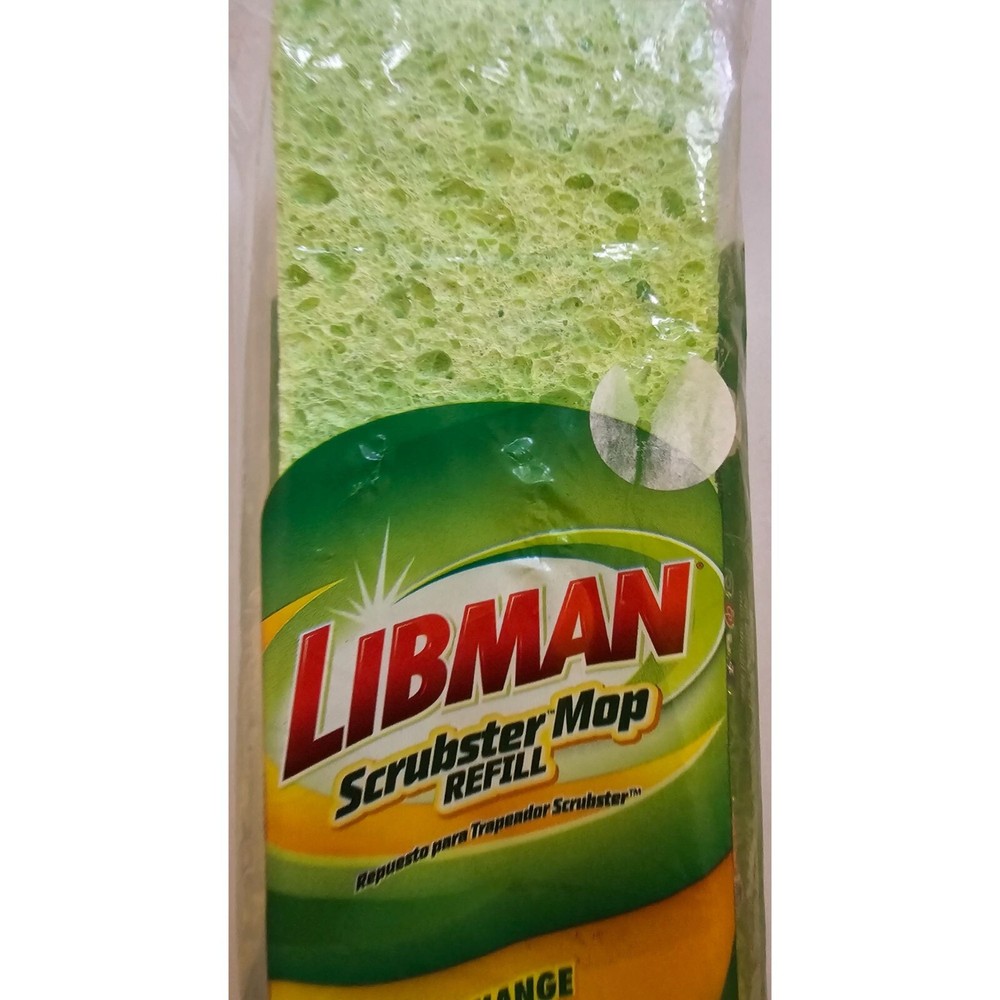 Libman Scrubster Mop Refill Easy Change Super Absorbent Cellulose Surface 1 ct
