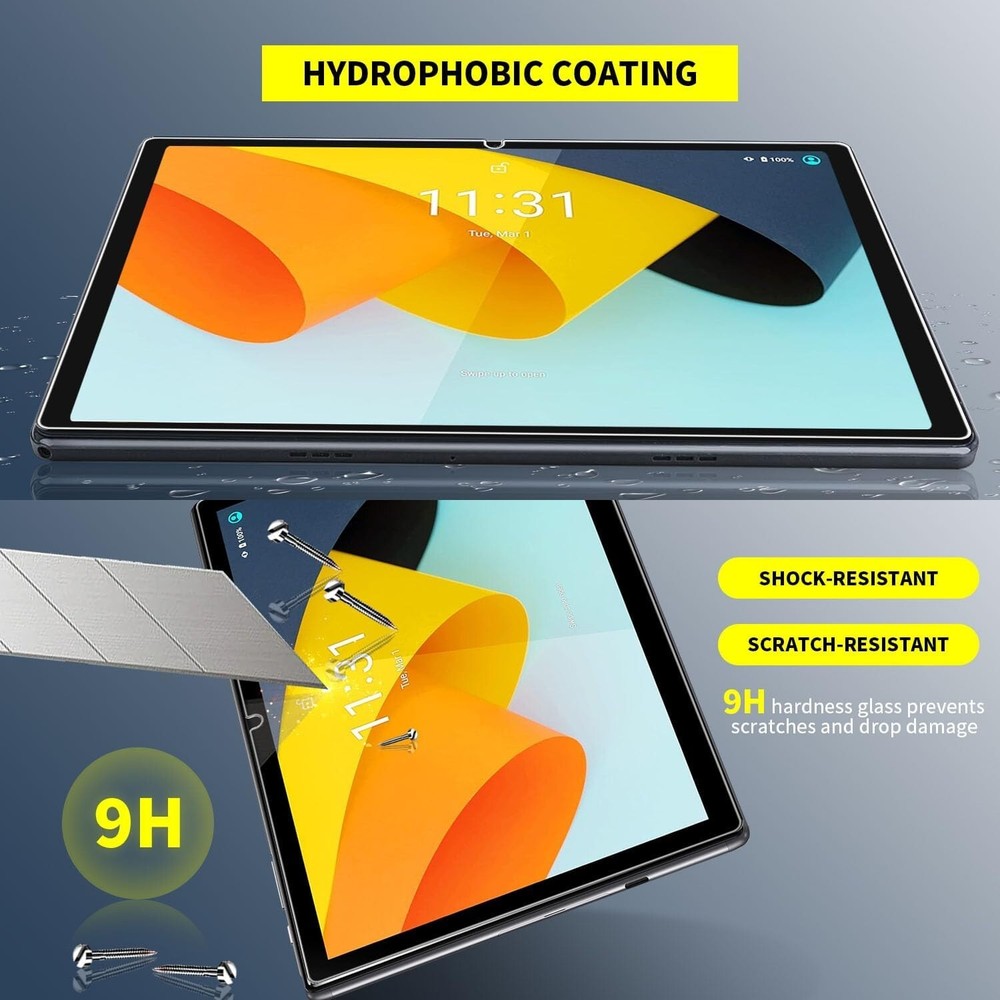 (2Pack) Apolosign EM101A 10.1" Android 13 Tablet Screen Protector Tempered Glass