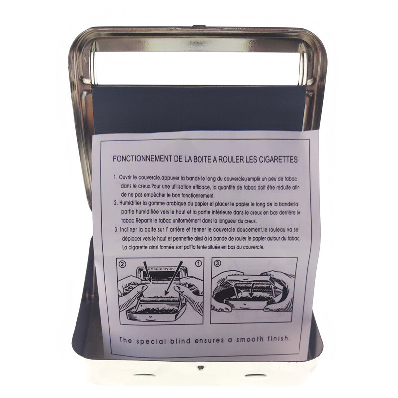 SILVER AUTOMATIC ROLLING Machine Tin Box Metal Roller Cigarette Tobacco Roll
