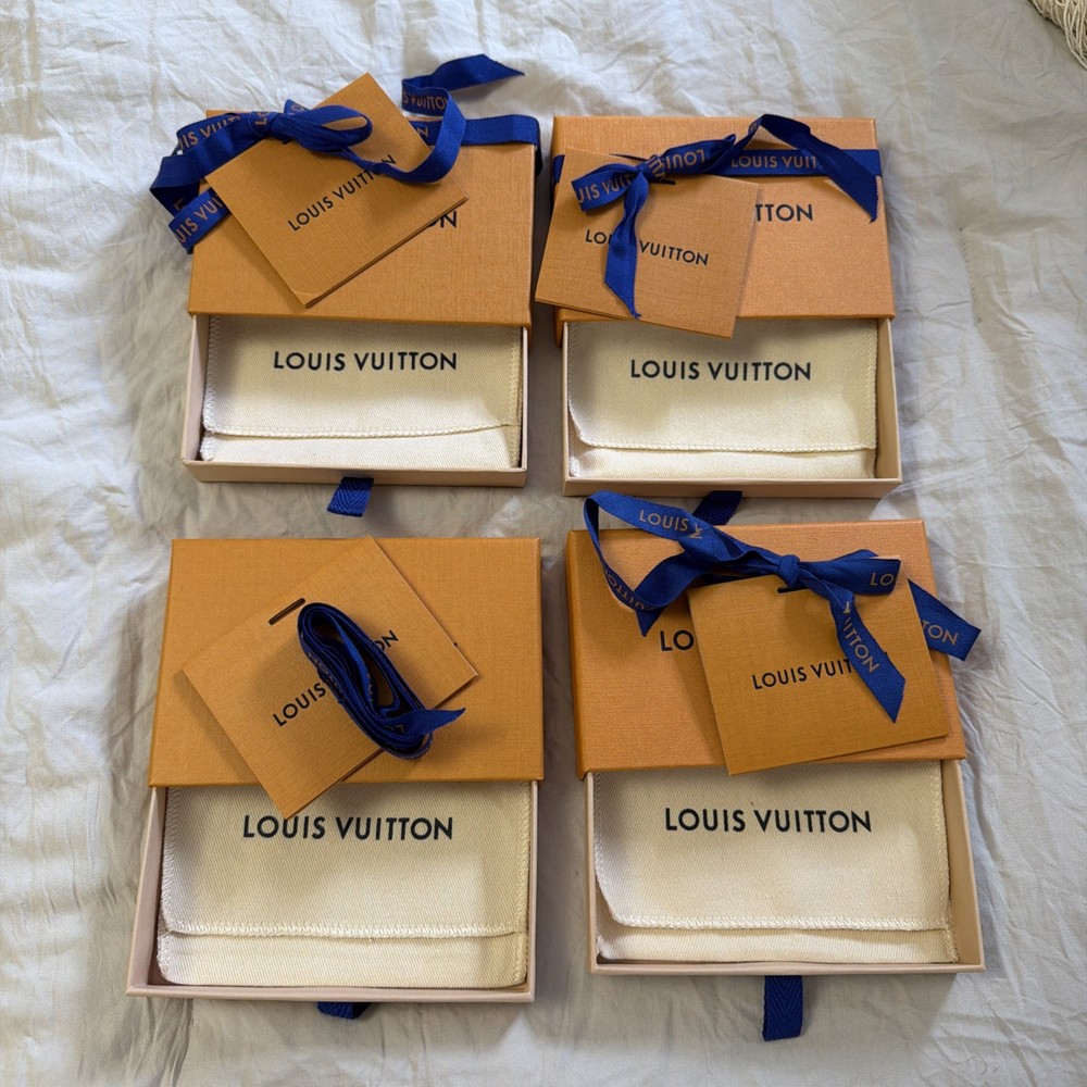 4 x Louis Vuitton Empty box & Dust Bag with pull out drawer, 3.5”x 5.25”x 1”