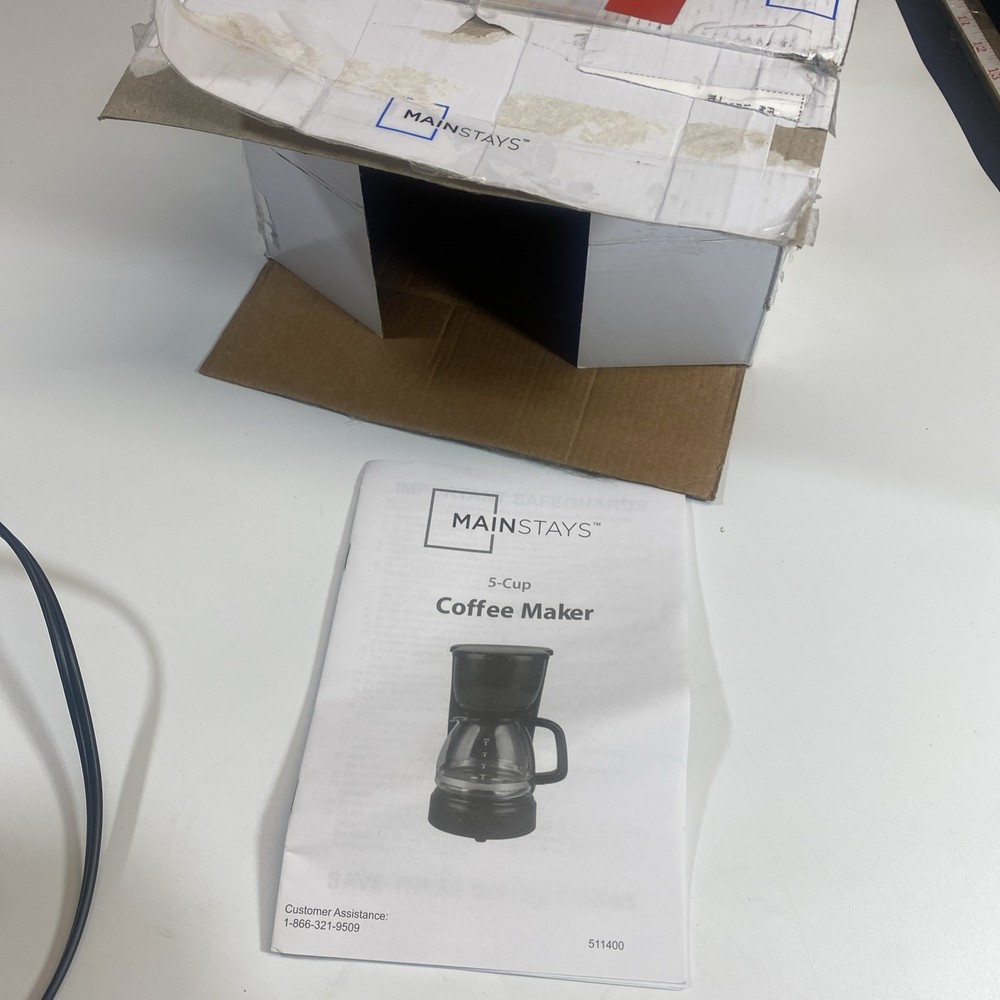 Mainstays Black 5-Cup Drip Coffee Maker Black Used Automatic Serve Pause 511400