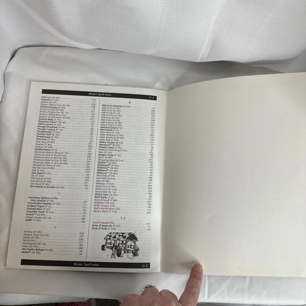 AD&D Advanced Dungeons & Dragons Dungeon Master Index 9504 SEE DESCRIPTION