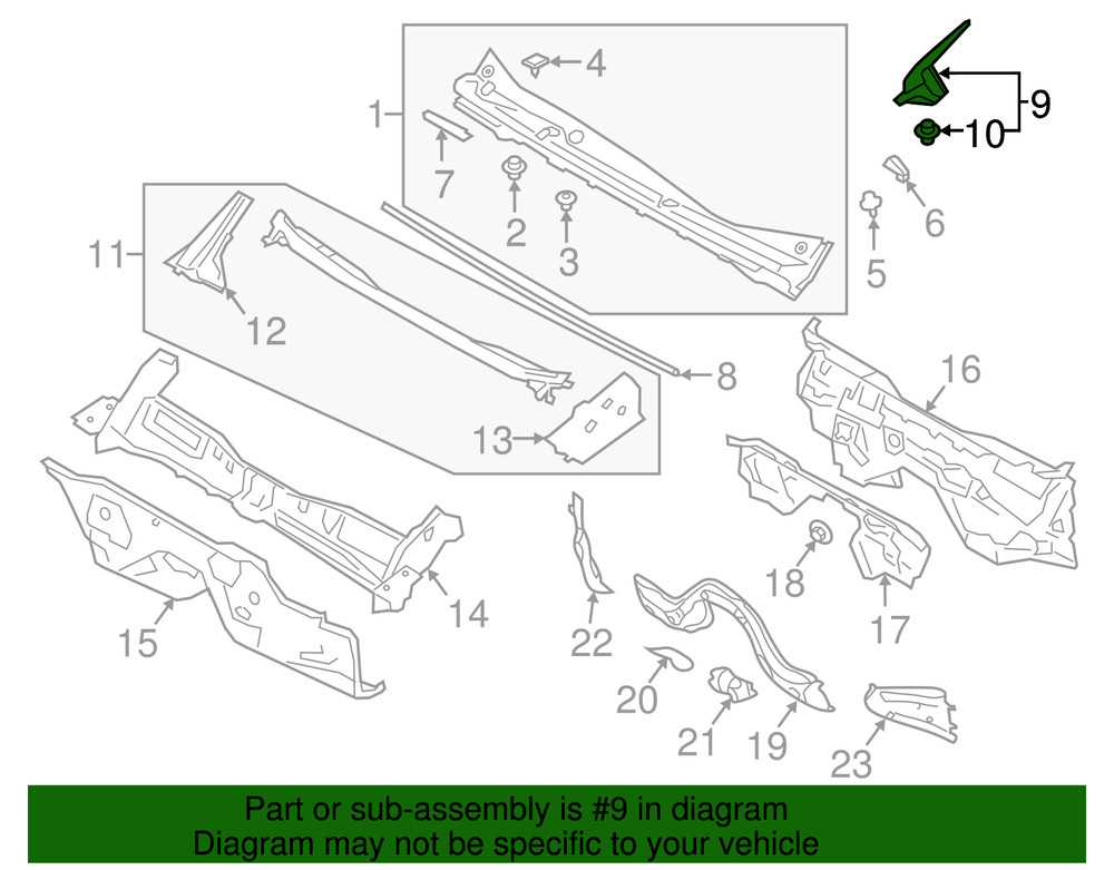Genuine Subaru Side Panel 91423fl00a