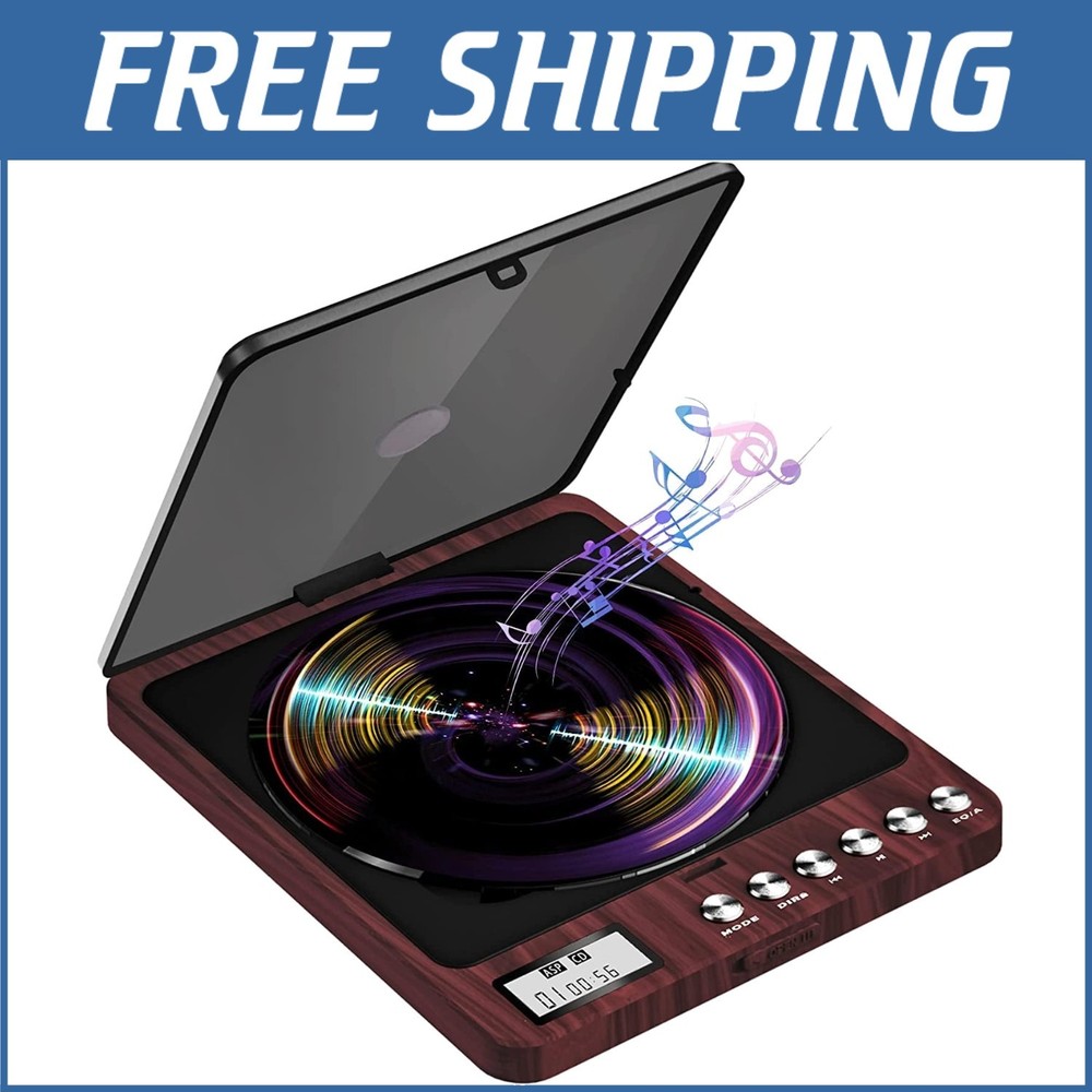 Versatile CD Player with Bluetooth, Anti-Skip Technology & Dual Audio Jacks