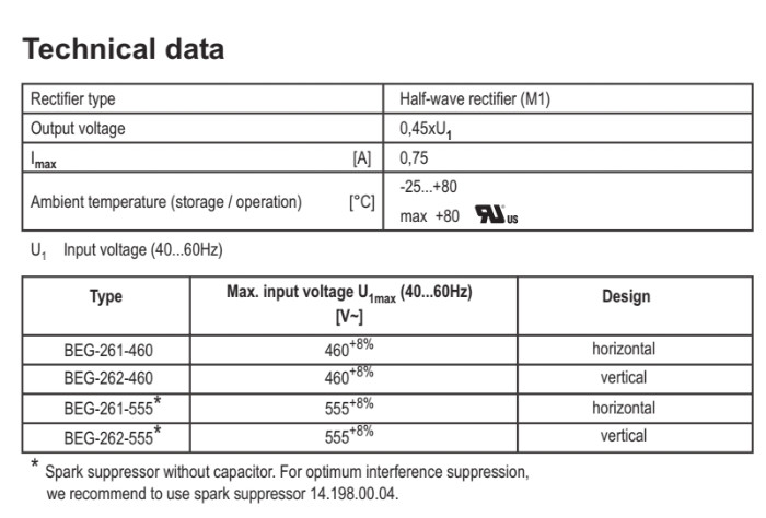 INTORQ 14.630.14.014 full wave rectifier bridge rectifier
