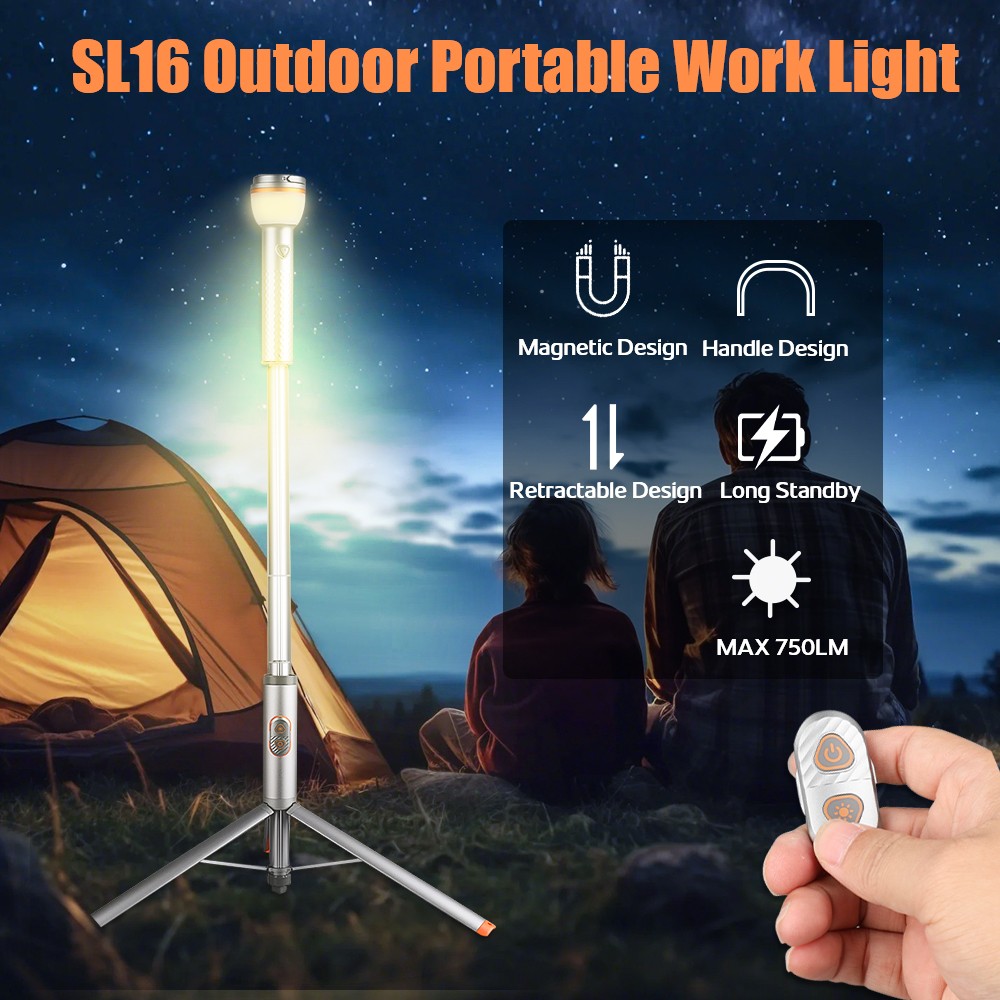 Rechargeable Smart Remote Magnetic Flashlight - Adjustable Height Camping Light