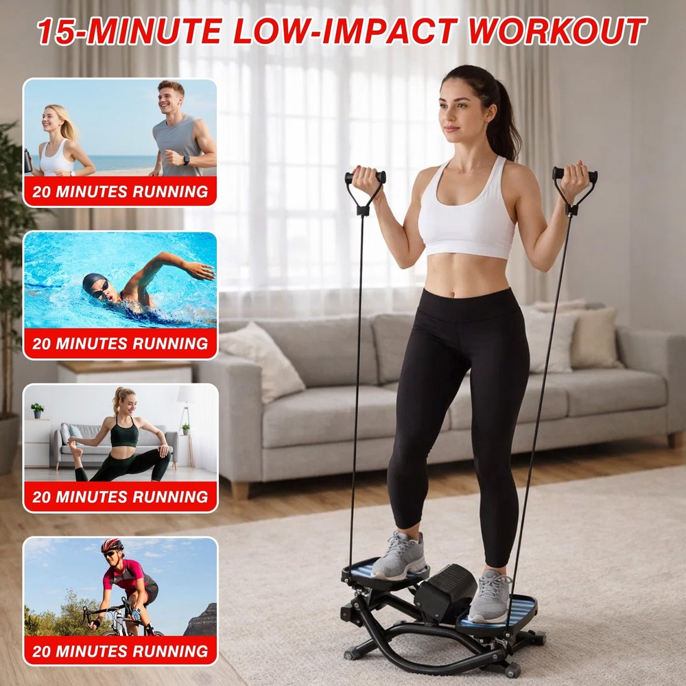 Lateral Side Stepper Machine with Resistance Bands Step Machine for Home Gym