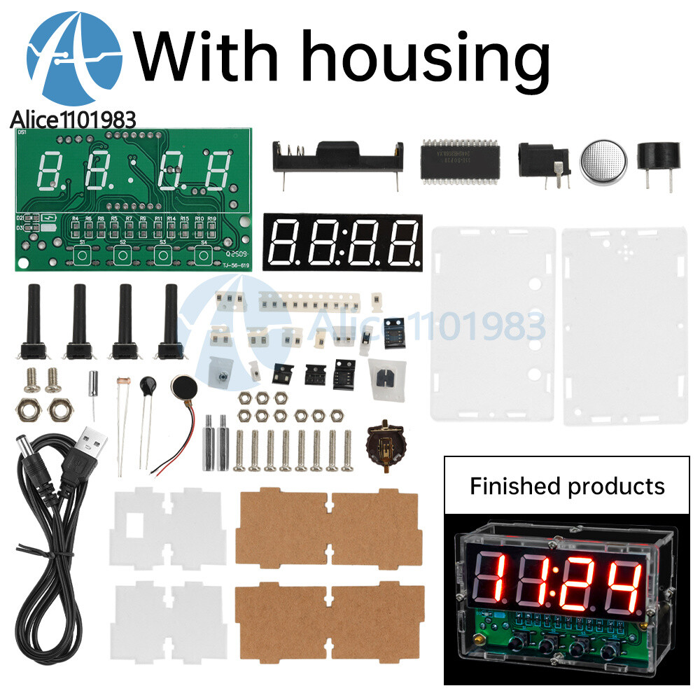 DC5V DIY Electronic Clock Multi-function Digital Clock Soldering Practice Kit