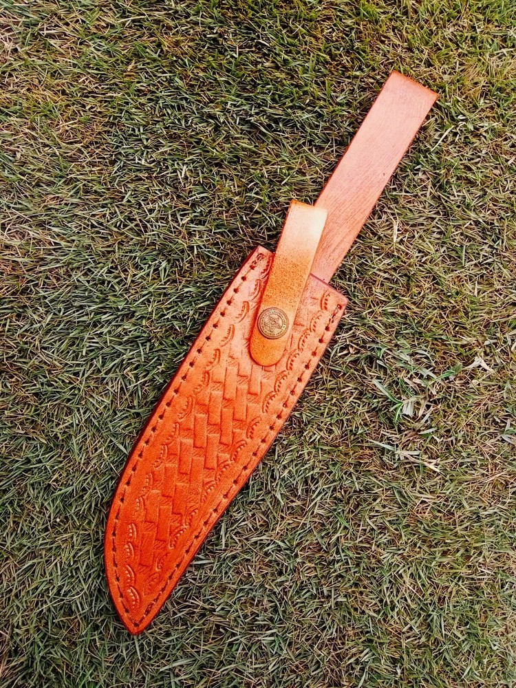 Custom Handmade Fixed blade Engraved Leather Sheath / Holster / Bowie Knife