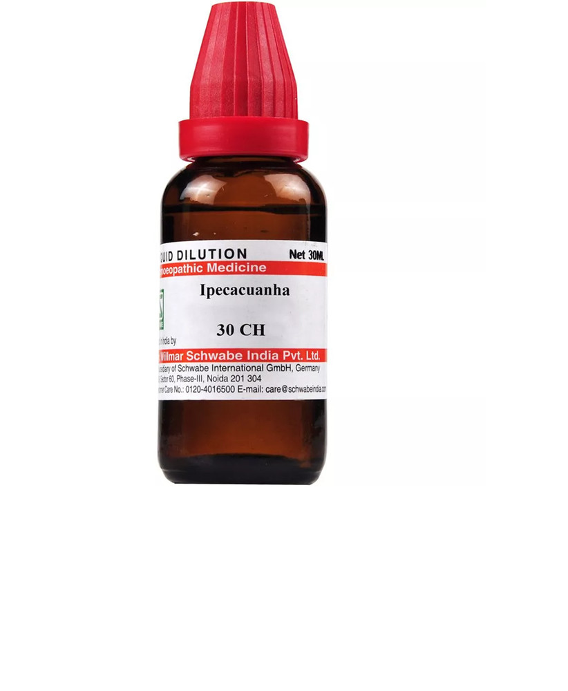 Willmar Schwabe India Homeopathic Ipecacuanha Dilution 30ml....