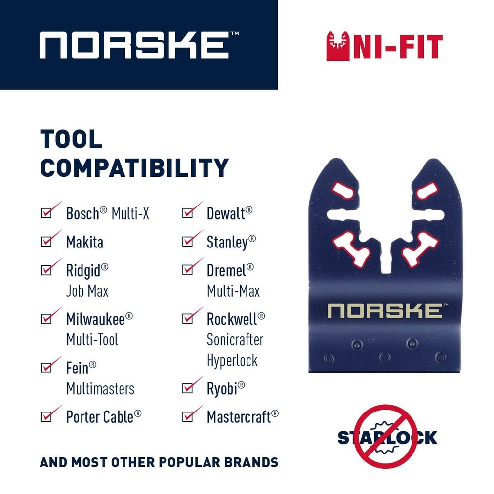 Norske Tools NOTP229 Caulking Scraper Oscillating Multi Tool Accessory Black