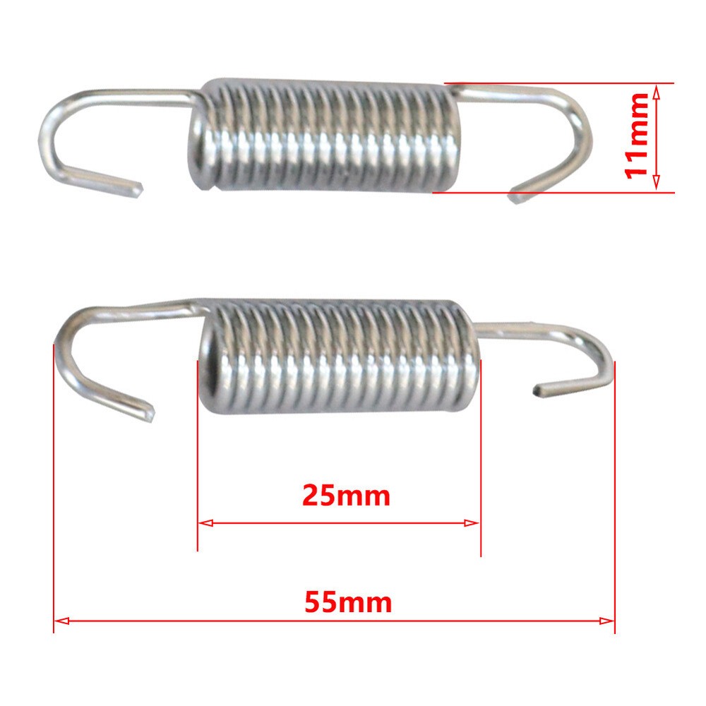 2 pcs 55mm Motorcycle Exhaust Spring Stainless Steel Spring Hooks Muffler Pipe