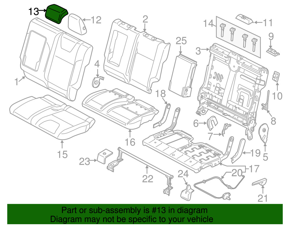 Genuine Ford Headrest KJ5Z-78611A08-DC