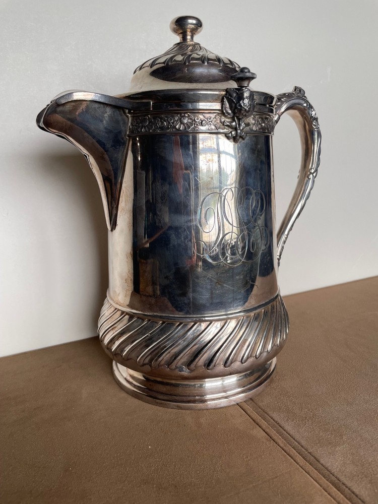 Antique Reed & Barton Silverplate Pitcher with Porcelain Liner