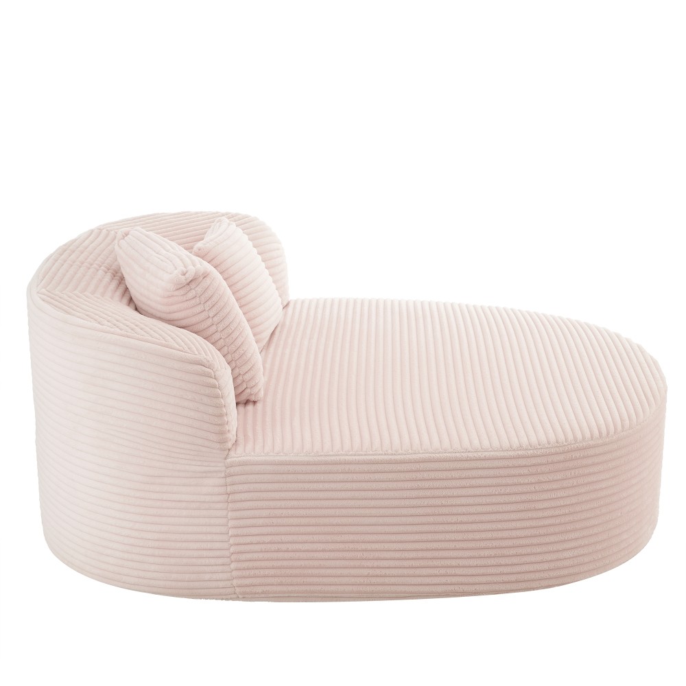 51.6" Sofa Bed Chaise Lounge Sofa Boneless Couch Compression Sofa Couch, Pink