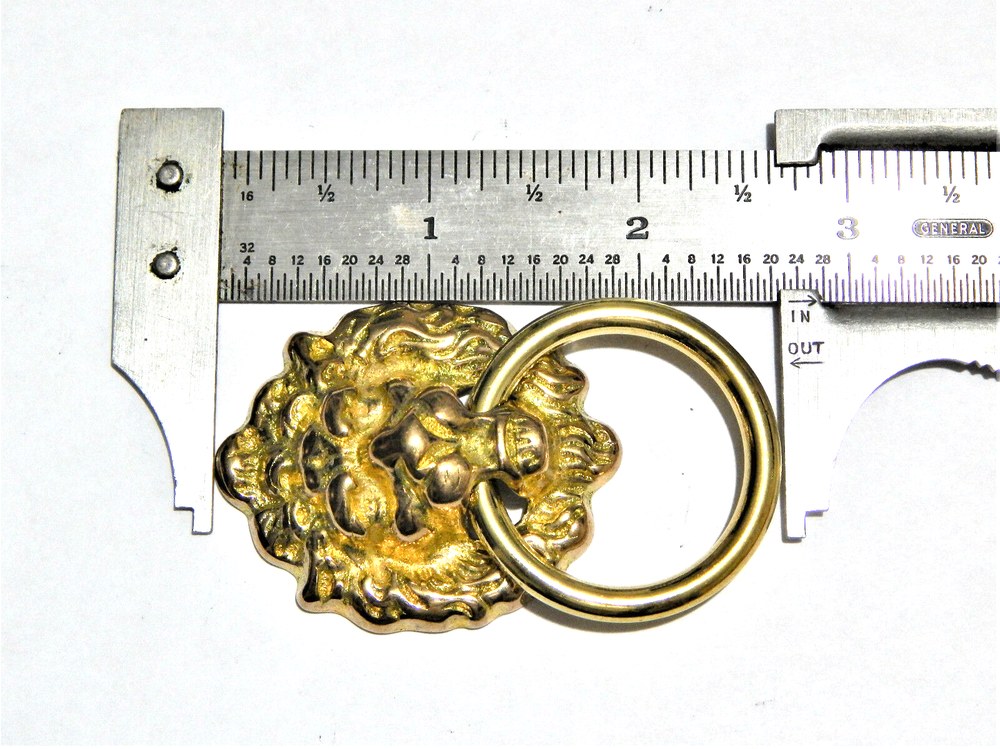 Vintage Drop Ring Drawer Pull Lions Head Solid Brass For and Doors Cabinets