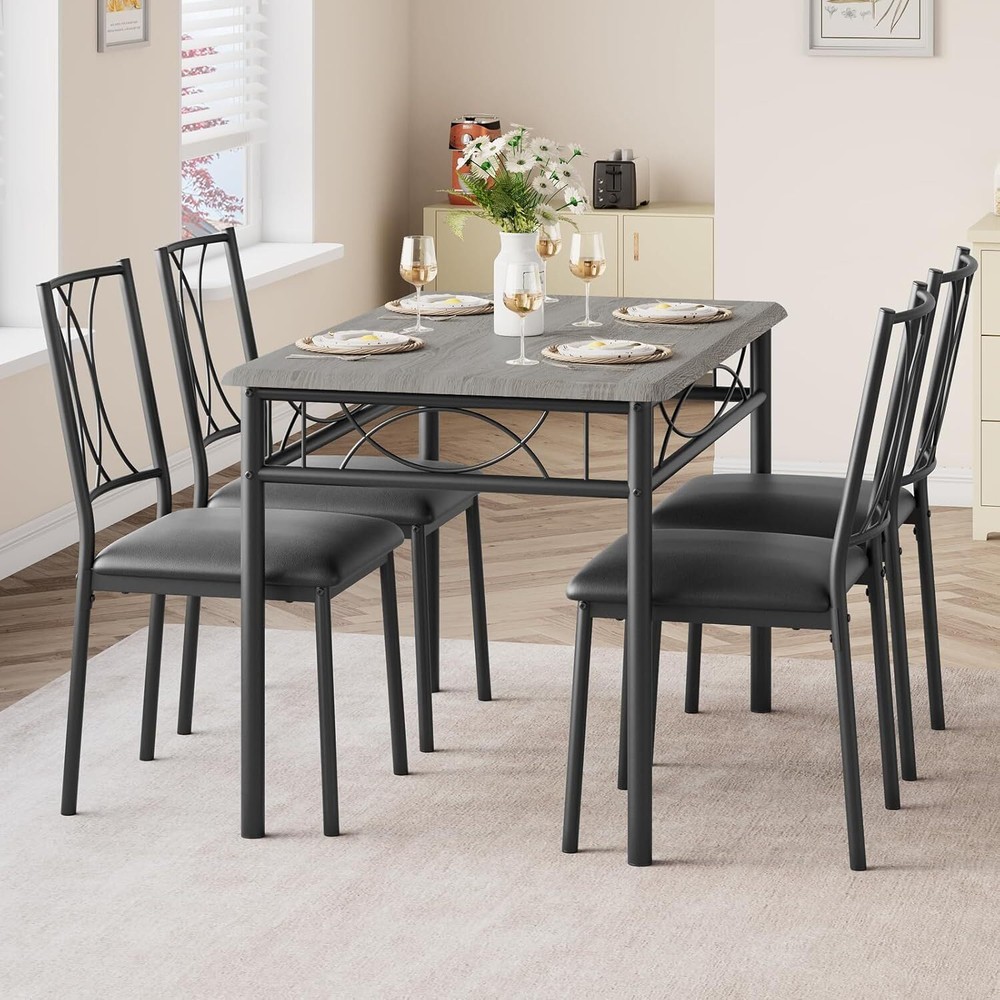 Dining Table Set for 4, Ktichen Table with 4 Chairs for Kitchen & Dining Room