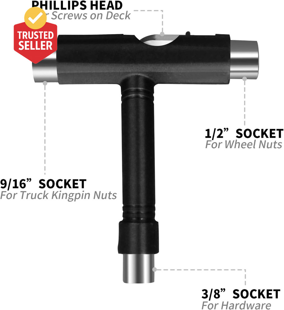 Skate Tool All-In-One, Skateboard Tool Roller Skate Tool T Tool for Skateboard,