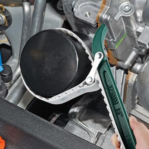 15" Belt Strap Wrench with Adjustable 36" Steel Wire Rubber Strap,