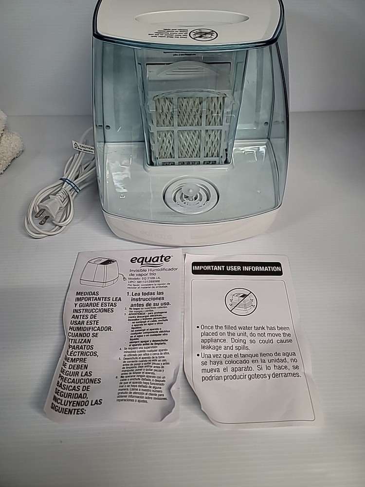 Equate Invisible Cool Mist Humidifier Model EQ 2109-UL