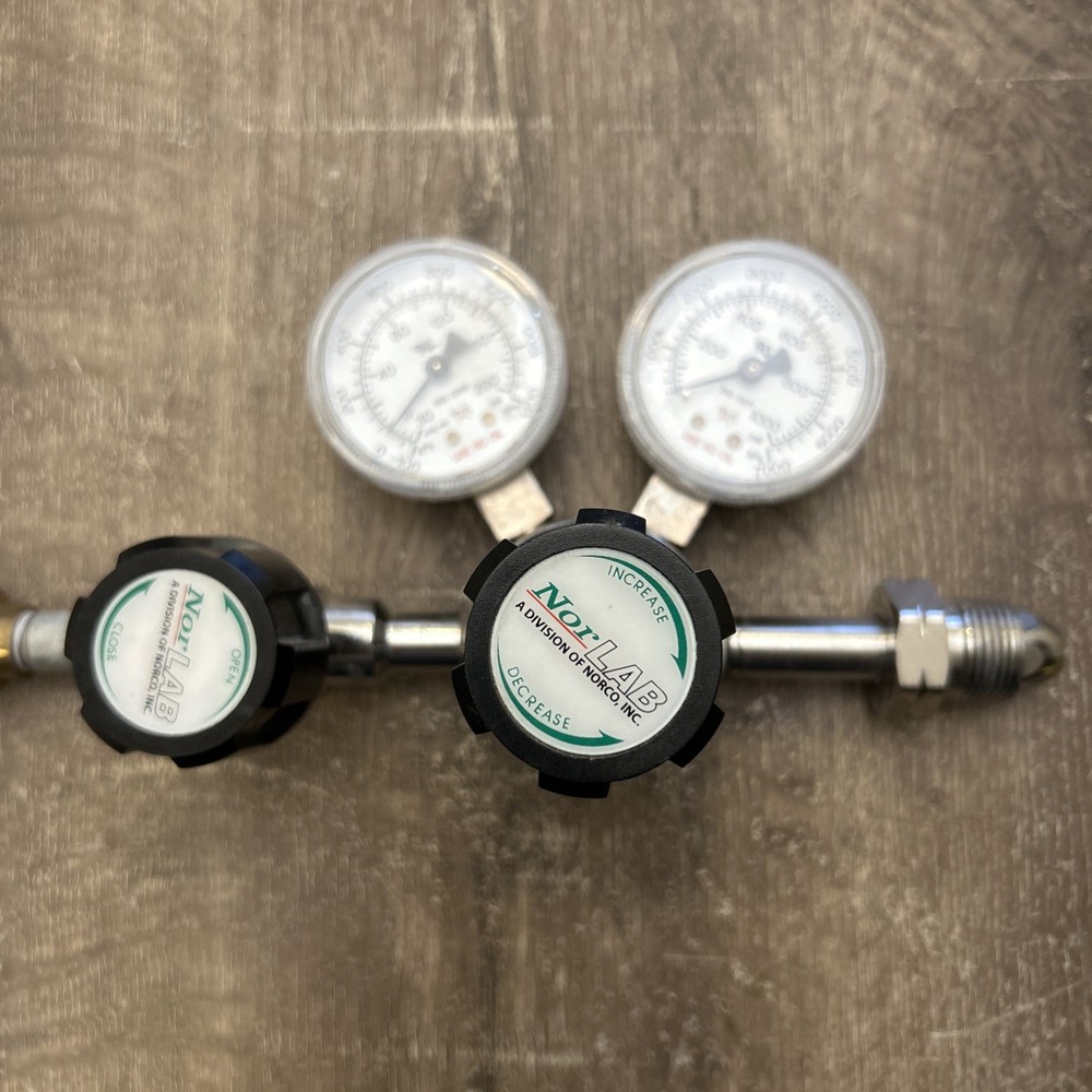 NOR Lab Regulator 0-200 0-1000 PSI Brass