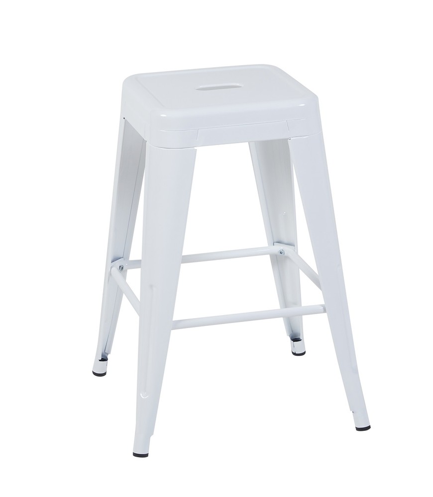 24 Inch Counter Height Stool, Backless Metal Bar Stools Set of 4, Non-Stackabl
