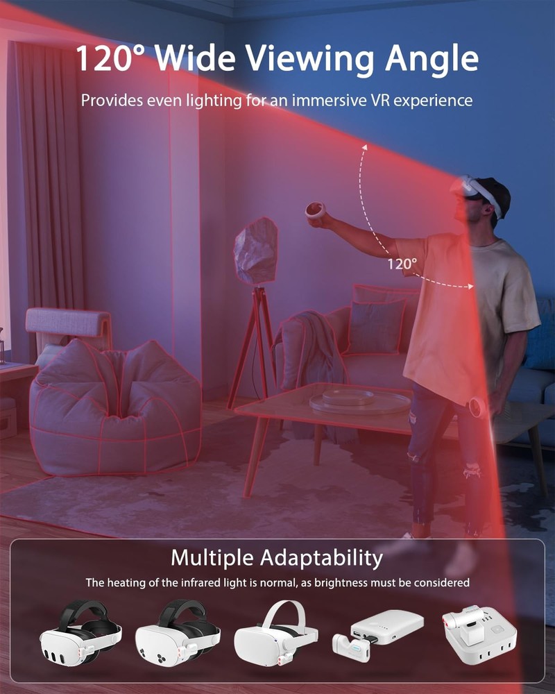 Infrared Light for Quest 2/3 - Enhances Sensor Tracking in Low Light Conditions