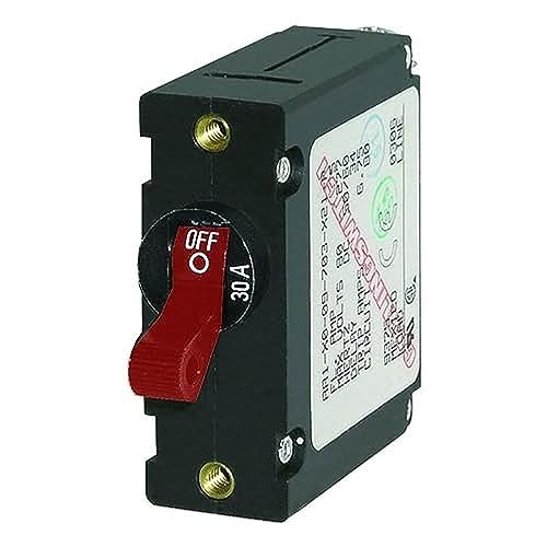 A-Series Toggle Single Pole Circuit Breakers Black 30a