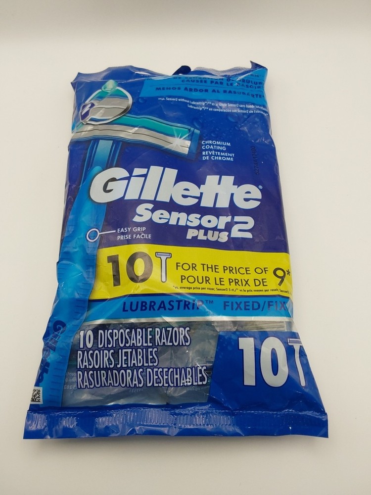 Gillette Men's Sensor2 Plus Disposable Razors, 10 Count New J