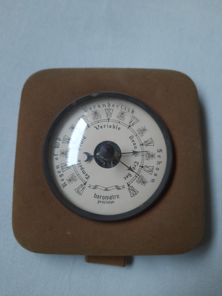 ANTIQUE RECTANGULAR THERMOMETER BAROMETER HYGROMETER