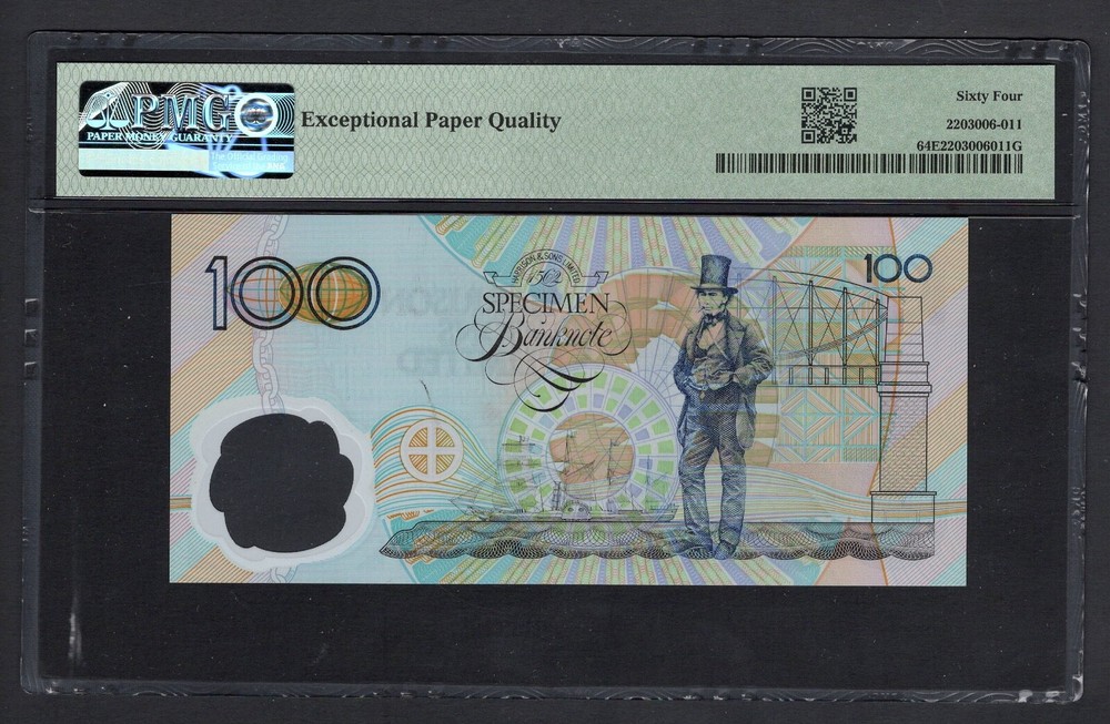 Harrisons and Sons Ltd. (GBR) 100 Units "Test Note - Polymer" UNC Grade 64