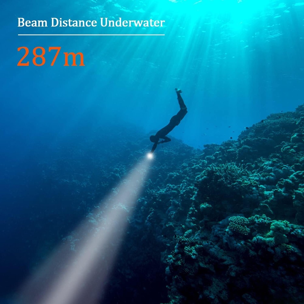 D10 4500 Lumen Underwater Light, 3 Modes Dive Light Scuba Diving Flashlight D...