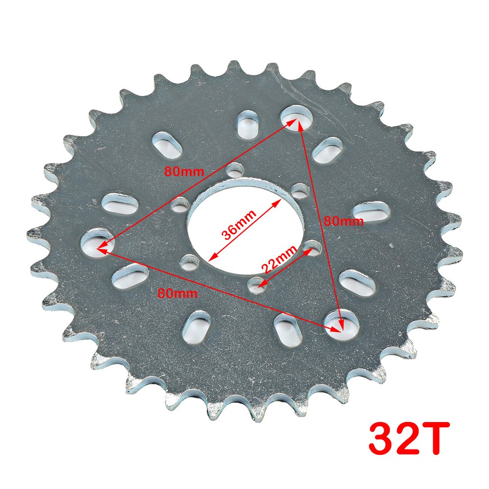 32 Tooth Sprocket For 2 Stroke 415 Chain 49cc 50cc 60cc 80cc Motorized Bicycle