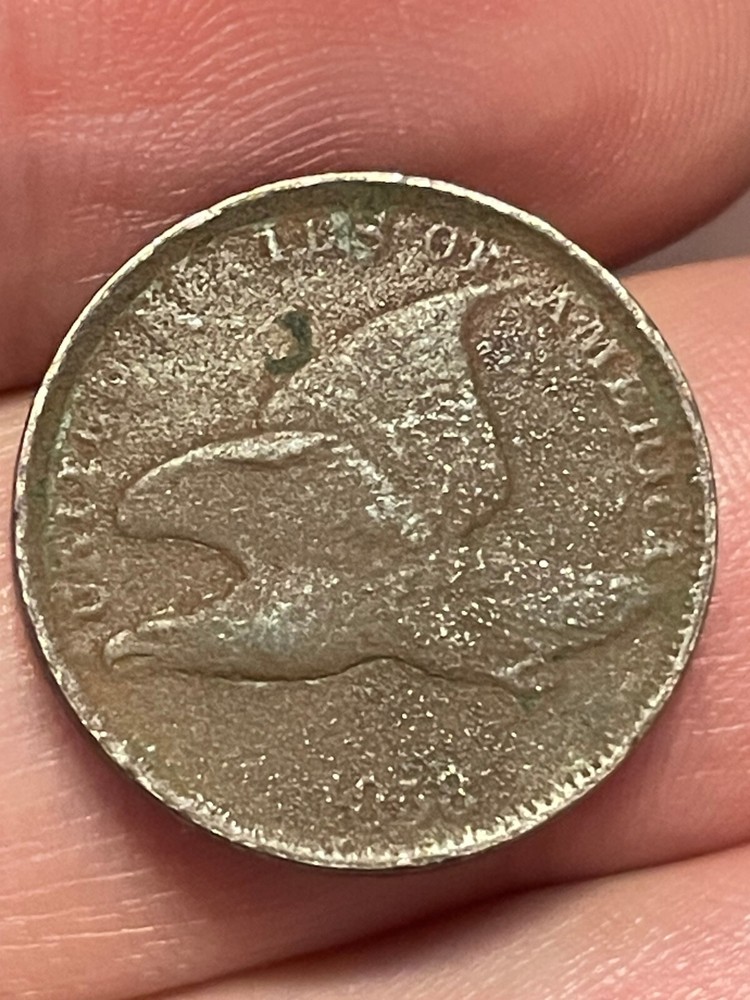 1858 Flying Eagle Penny Cent, Small Letters, Fine Obverse Details