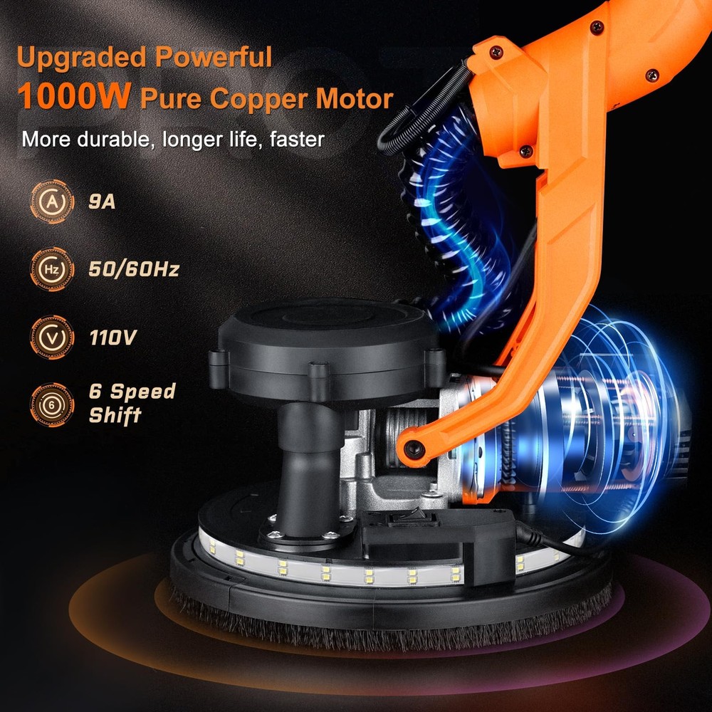 Drywall Sander, 1000W Popcorn Ceiling Removal Tool, Automatic Drywall Sander ...