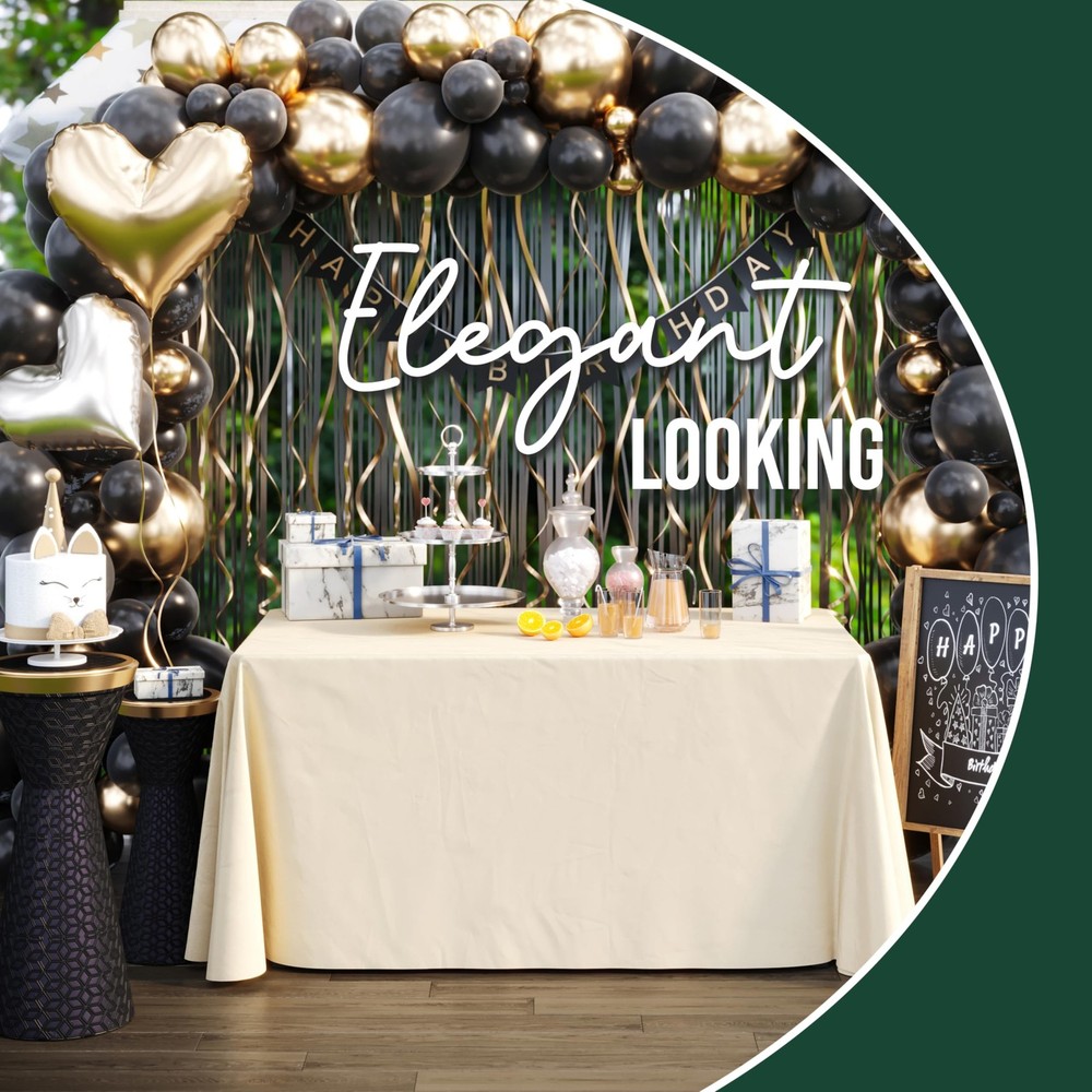 6 Pack Ivory Plastic Table Cloth - 70 x 120" Rectangle Disposable Tablecloth ...