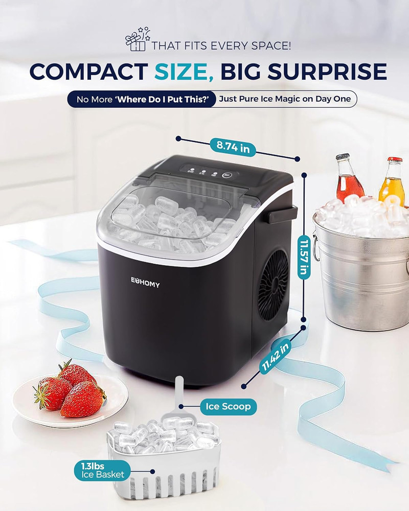 Nugget Ice Makers Countertop, Pebble Ice Maker Machine with 26lbs/24H