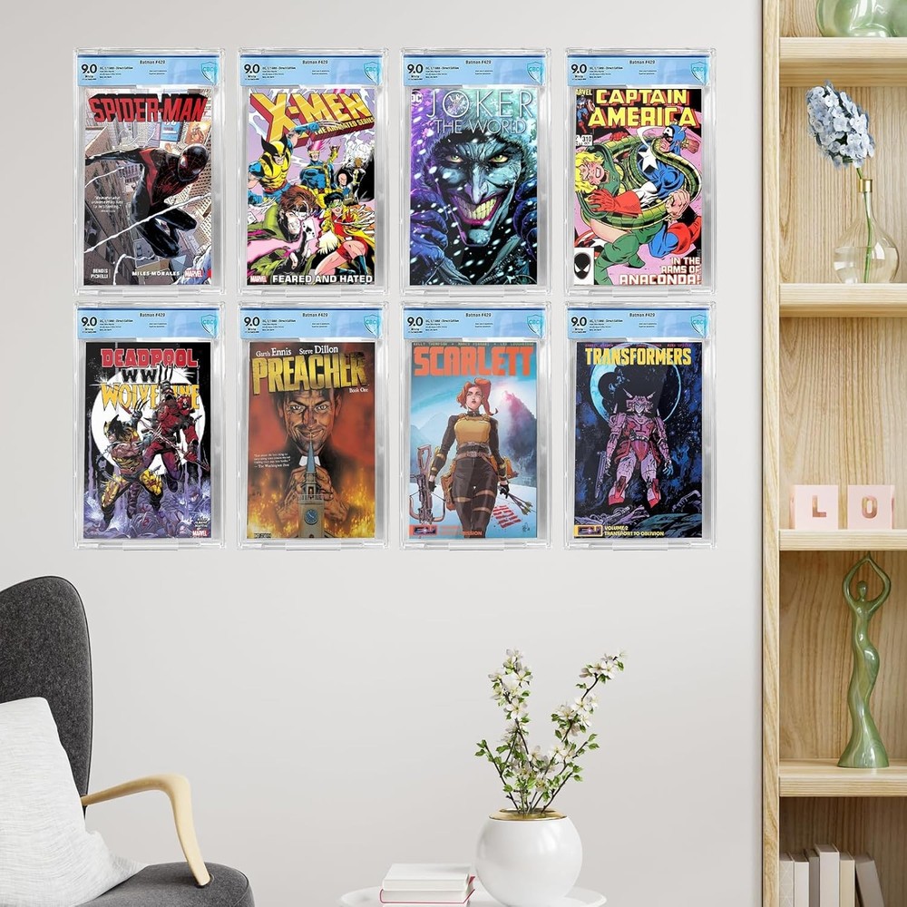 16 Transparent Floating Comic Book Display Stands Book Display Frames.