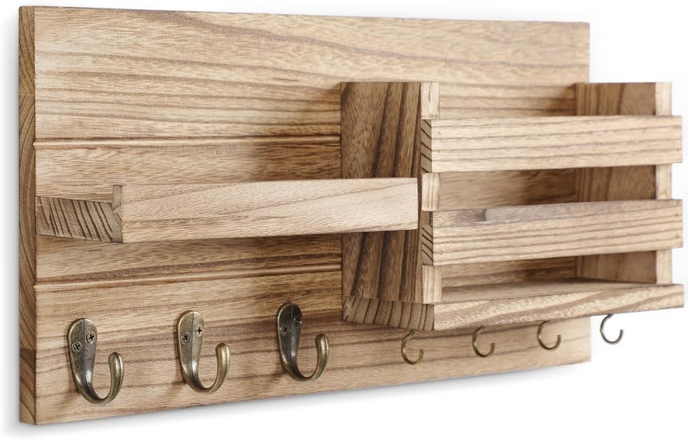 Mail Organizer for Wall Mount – Key Holder with Shelf Includes Letter Holder ...
