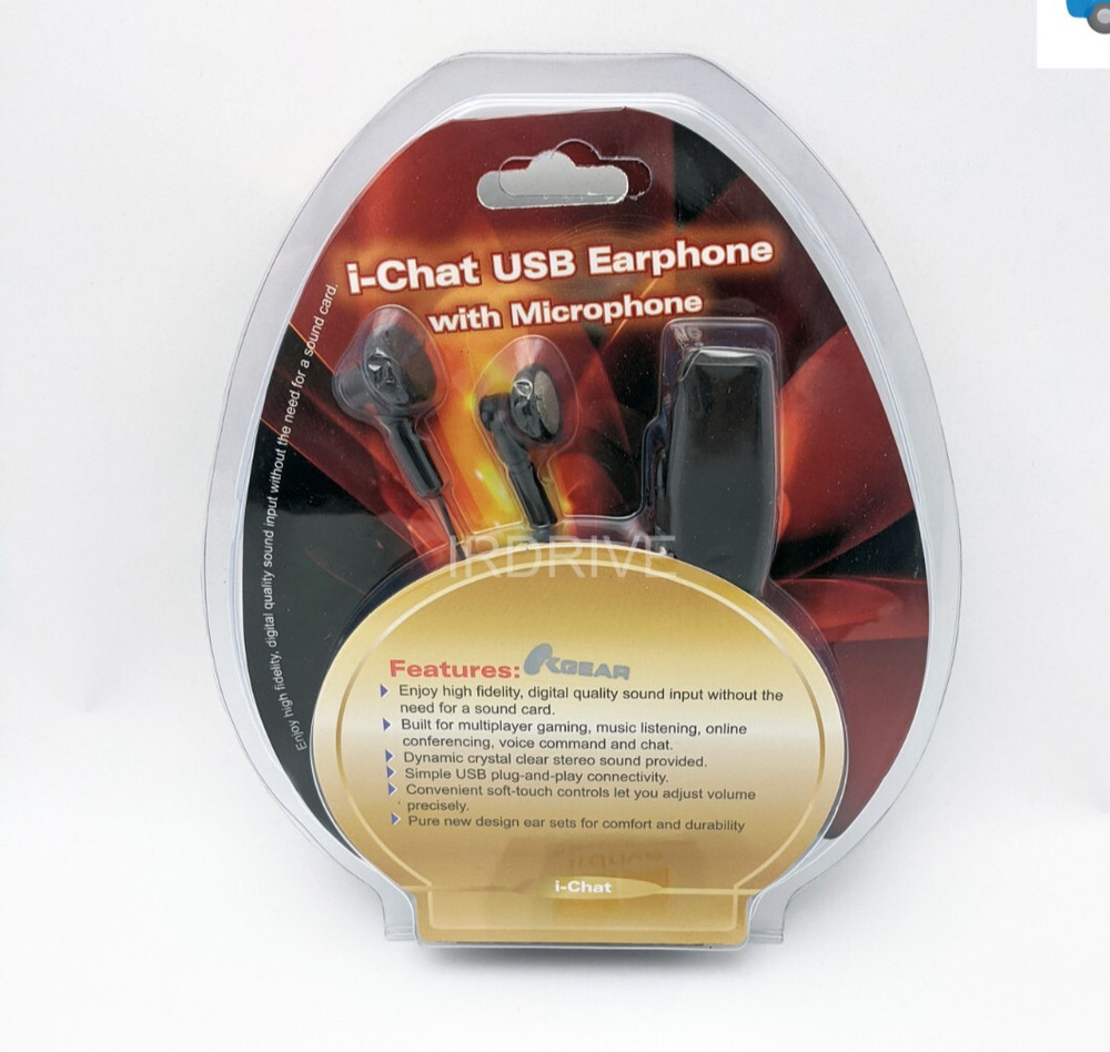 3-Pack: NEW i-Chat Stereo USB Multimedia Earphone w/ Microphone for Computer PC