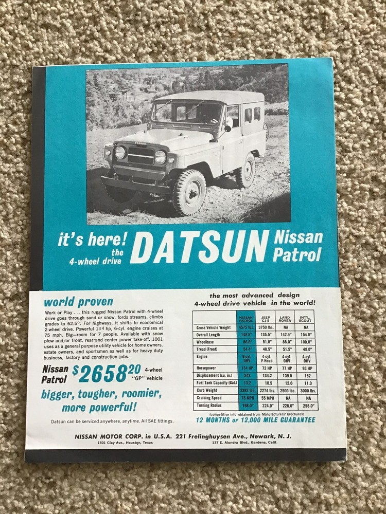 1960s  Datson original full line original sales handout.