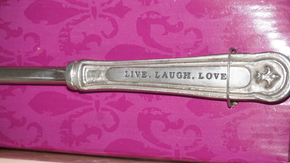 Towle Live Laugh Love Serving Fork Antique Silver Plated Handle