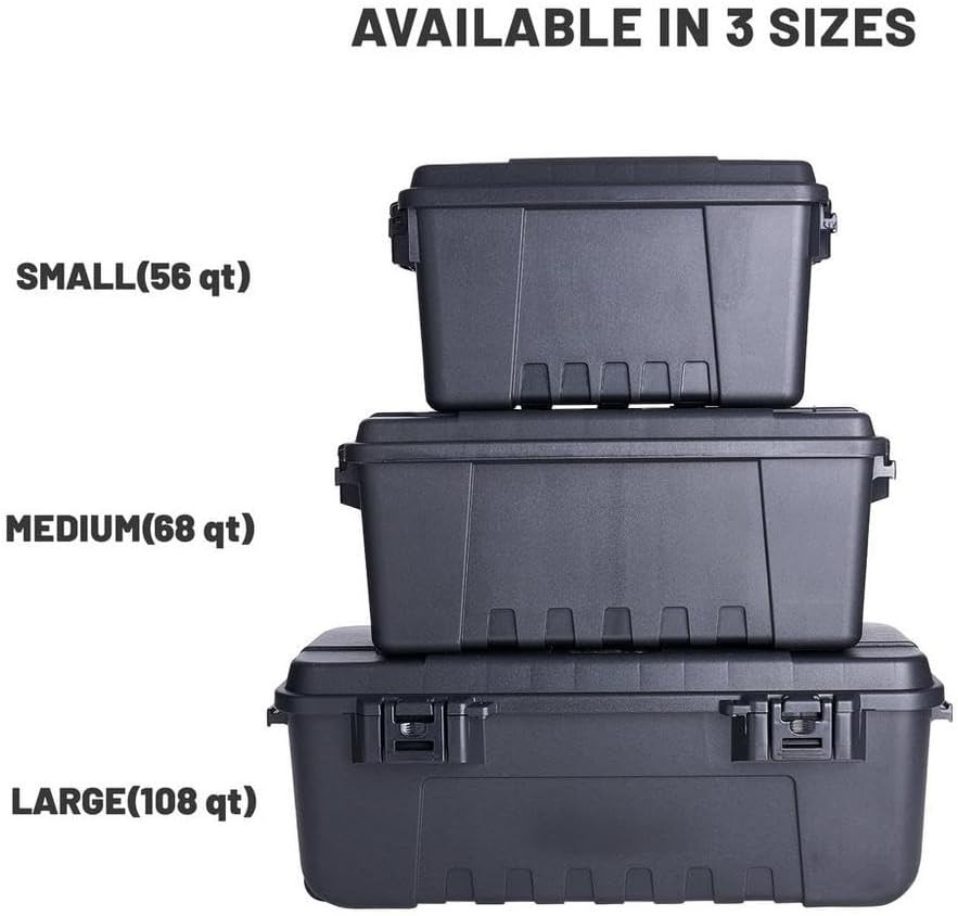 Sportsman'S Trunk, Medium 3 Pack, Black, Lockable Storage Box, Medium Storage Bi