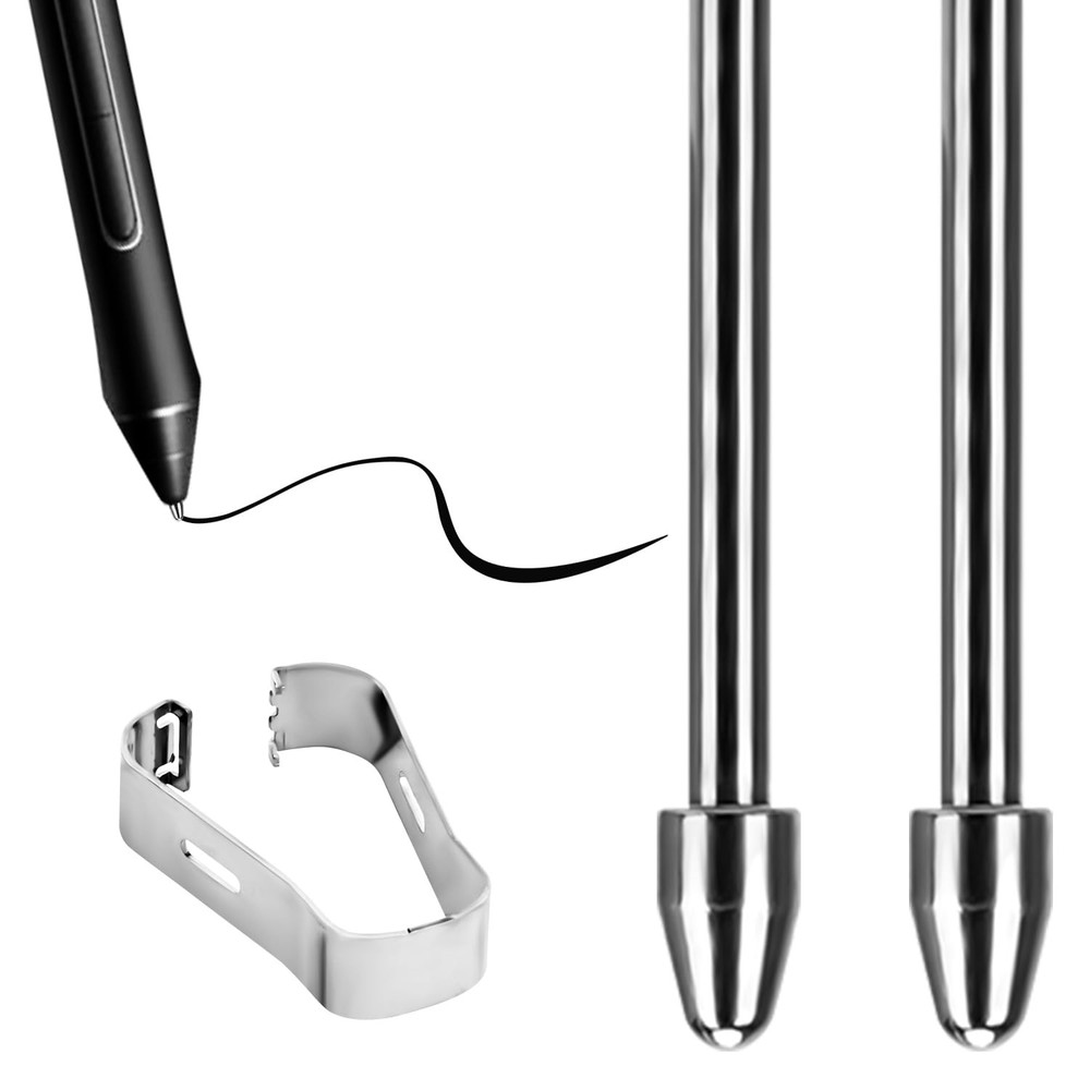 2PCS Pen Tip Replacement for Kindle Scribe Stylus Tips Titanium M, silver