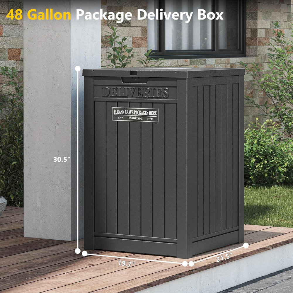 Package Delivery Box for Outside, 48 Gallon Storage with Lockable Secure, Large