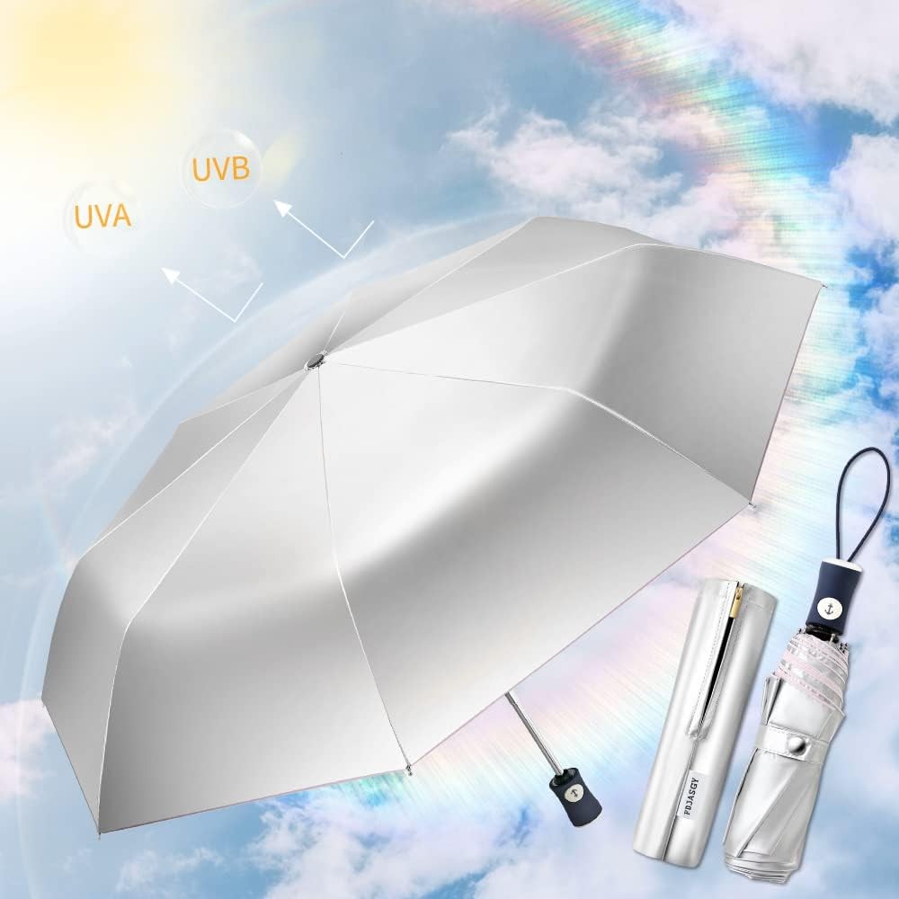 FDJASGY Silver Coating Layer Fabric Blocking UV 99.9% Sun Umbrella Pink