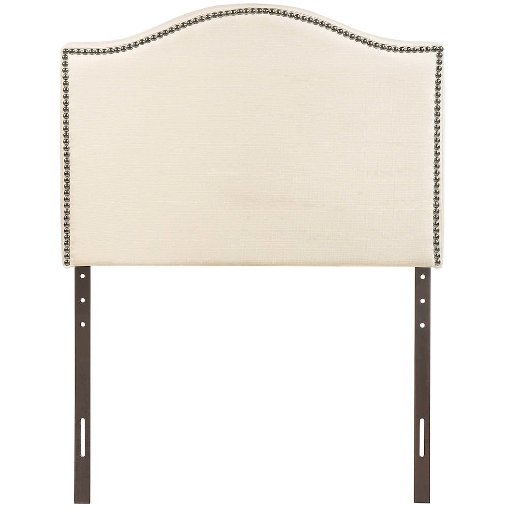 Curl Nailhead Upholstered Twin Headboard
